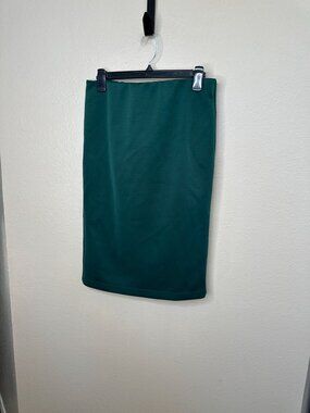 Carmen Marc Valvo Womens Green Knee-Length Pencil Skirt Zip Back Medium Stretch